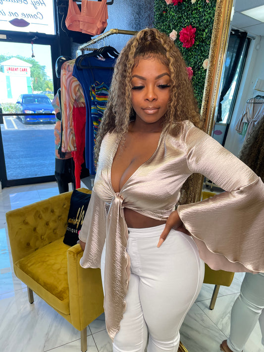 Champagne Date Night Silk Top