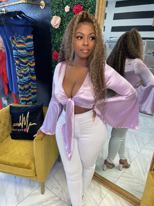 Purple Date Night Silk Top
